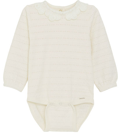 Minymo Bodysuit L/æ - Eggnog w. Pattern