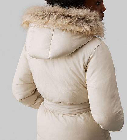 Calvin Klein Paddet Jacket - Classic+ Belted - Pelican
