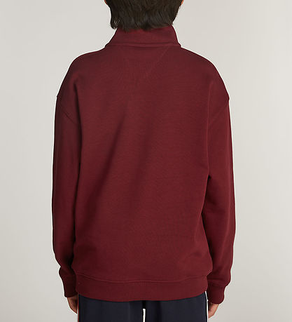 Tommy Hilfiger Sweatshirt - U Essential - Halv zip - Deep Rouge