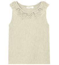Name It Top - Rib - NmfHelianay - Buttercreme m. Lochmuster