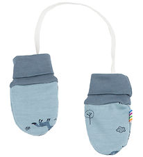 Joha Mittens - Wool/Cotton - 2-layer - Blue