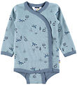 Joha Wrap Bodysuit L/æ - Wool/Cotton - Blue