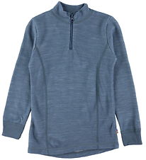 Joha Bluse - Wolle/Bambus - Blau