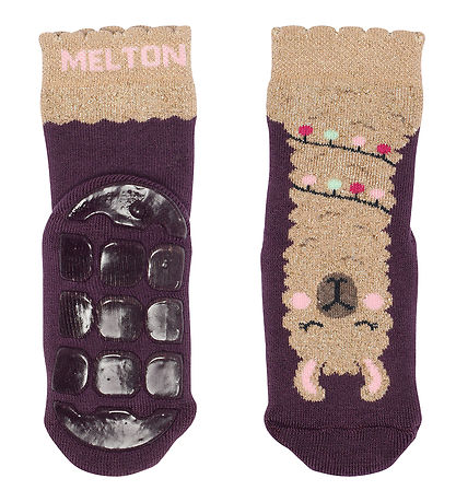 Melton Socks - Llama - Anti-Slip - Hydrangea