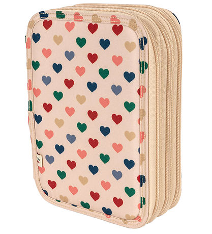 Konges Sløjd Pencil Case - Clover - Frappe w. Hearts