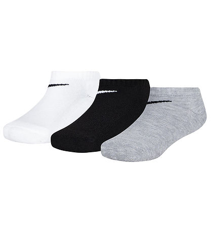 Nike Ankelstrumpor - Dämpad - No Show - 3-pack - Vit/Svart/Grå