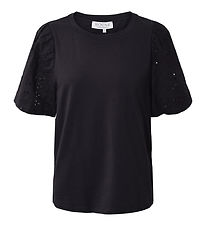 Hound T-Shirt - Puffärmel Top - Black
