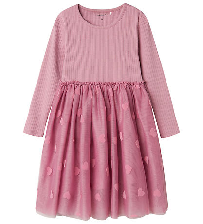 Name It Kjóll - NmfNajas - Mauve Orchid M. Hjörtu