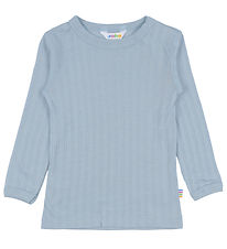 Joha Bluse - Wolle/Seide - Matt Blau