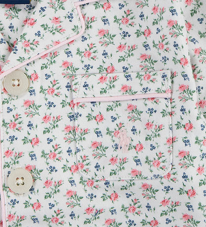 Polo Ralph Lauren Pyjama Set - Cloud Dancer/Rsa w. Flowers