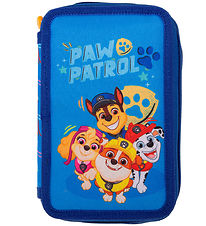Paw Patrol Pencil Case w. Contents - Double - Blue w. Print