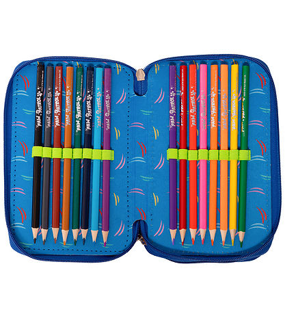 Paw Patrol Pencil Case w. Contents - Double - Blue w. Print