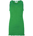 Rosemunde Top - Long - Silk/Cotton - Bright Green w. Lace