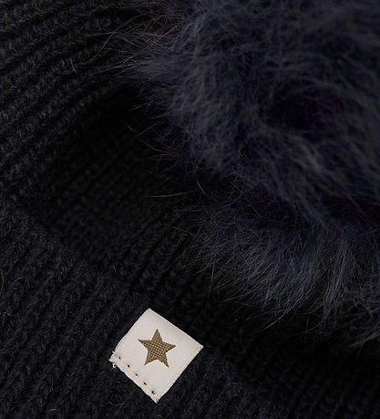Huttelihut Beanie - Wool/Cotton - Knitted - Phantom w. Tassels