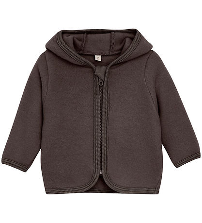 Huttelihut Cardigan - Wool fleece - Raisin w. Ears