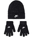 Nike Beanie/Gloves - Knitted - Black w. Glitter
