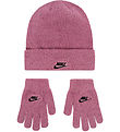 Nike Beanie/Gloves - Knitted - Magic Flamingo w. Glitter
