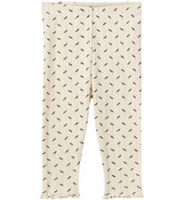 Sofie Schnoor Leggings - Naline - Antique White m. Print/Lochmus