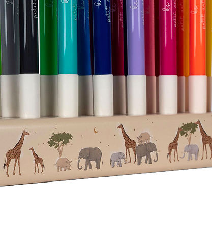 Konges Sløjd Markers in woodbrick - 24 pcs - Safari