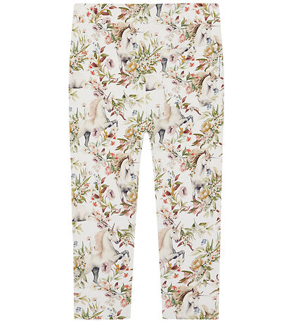 Hust and Claire Leggings - Lisa - Oat Milk w. Unicorns