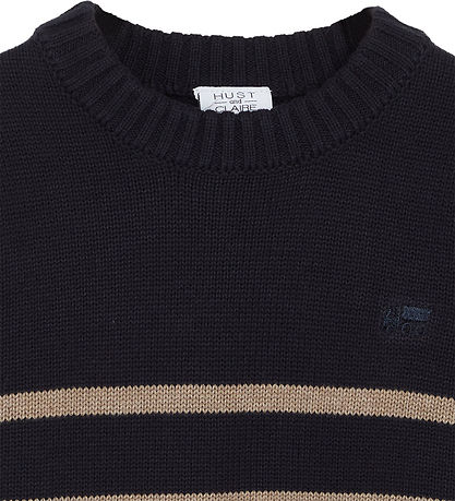 Hust and Claire Blouse - Knitted - Pelle - Navy w. Stripes