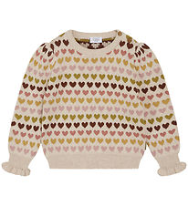 Hust and Claire Blouse - Knitted - Pani - Wheat Melange w. Heart