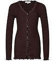 Rosemunde Cardigan - Seide/Baumwolle - Rib - Dark Espresso