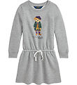 Polo Ralph Lauren Sweat Dress - Grey Melange w. Soft Toy