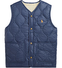 Polo Ralph Lauren Down Vest w. Fleece - Reversible - Navy/Beige
