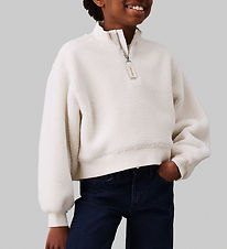 Calvin Klein Fleece - Sherpa Fleece Reißverschluss - Ivory