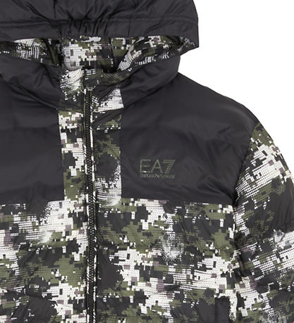 EA7 Vadderad jacka - Fancy Black/Army