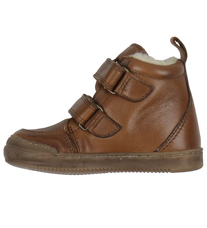 Pom Pom Winter Boots - Sneaker Wool Booty - Dark Camel w. Lining