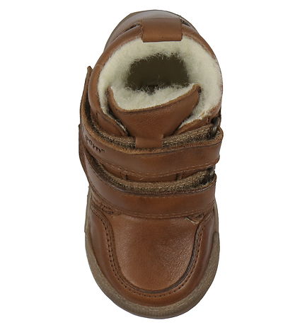 Pom Pom Winter Boots - Sneaker Wool Booty - Dark Camel w. Lining