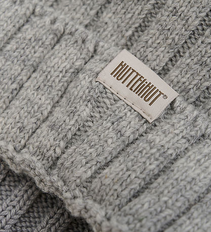 Huttelihut Beanie - Wool/Cotton - Knitted - Medium+ Grey Melange