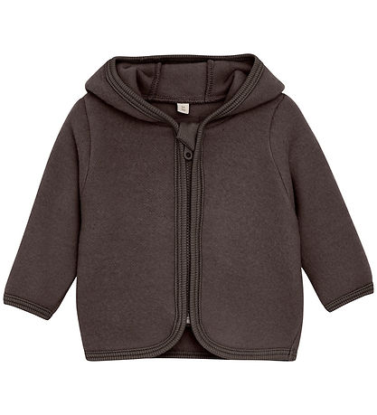 Huttelihut Cardigan - Wool fleece - Raisin w. Ears