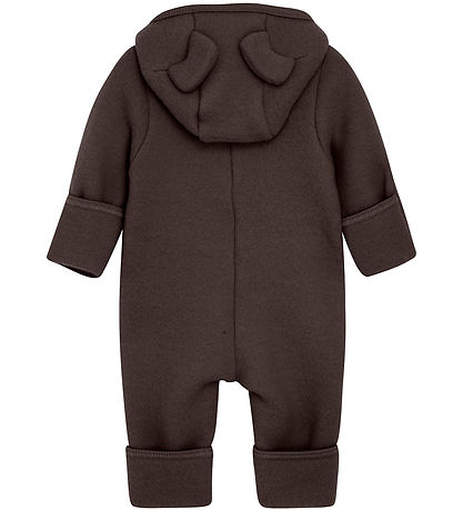 Huttelihut Pramsuit - Wool fleece - Raisin w. Ears