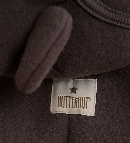 Huttelihut Pramsuit - Wool fleece - Raisin w. Ears