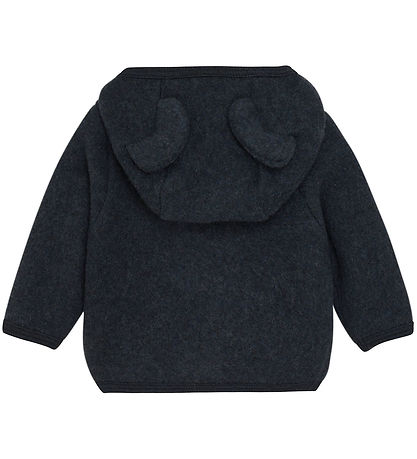 Huttelihut Cardigan - Wool fleece - Navy w. Ears