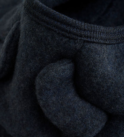 Huttelihut Cardigan - Wool fleece - Navy w. Ears