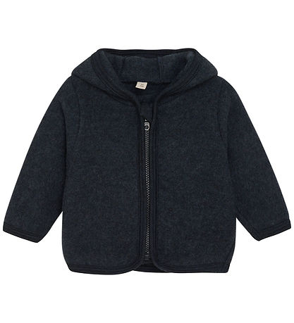 Huttelihut Cardigan - Wool fleece - Navy w. Ears
