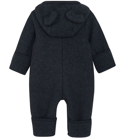 Huttelihut Pramsuit - Wool fleece - Navy w. Ears