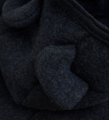 Huttelihut Pramsuit - Wool fleece - Navy w. Ears