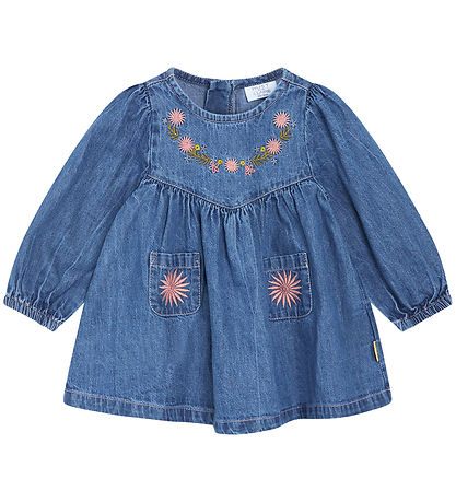 Hust and Claire Kleid - Dalaa - Denim m. Blumen