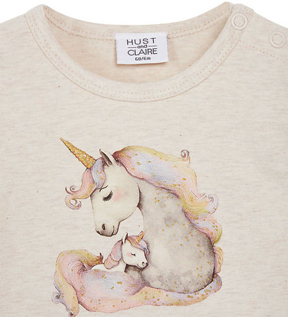 Hust and Claire Bodysuit L/æ - Bri - Wheat Melange w. Glitter