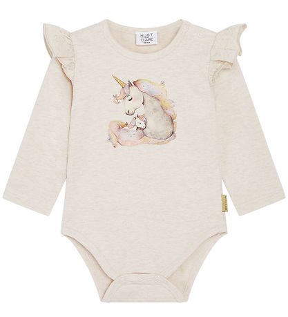 Hust and Claire Bodysuit L/æ - Bri - Wheat Melange w. Glitter