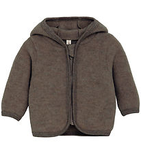 Huttelihut Cardigan - Wollfleece - Brown Melange m. Ohren