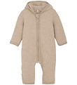 Huttelihut Pramsuit - Wool fleece - Camel Melange w. Ears