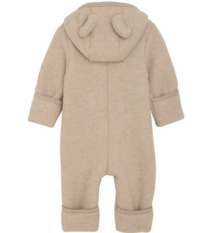 Huttelihut Pramsuit - Wool fleece - Camel Melange w. Ears