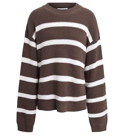 Hound Blouse - Knitted - Stripe Knit - Brown/White