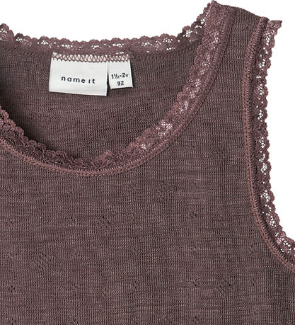 Name It Undershirt - Wool - NmfWang - Sparrow w. Pointelle